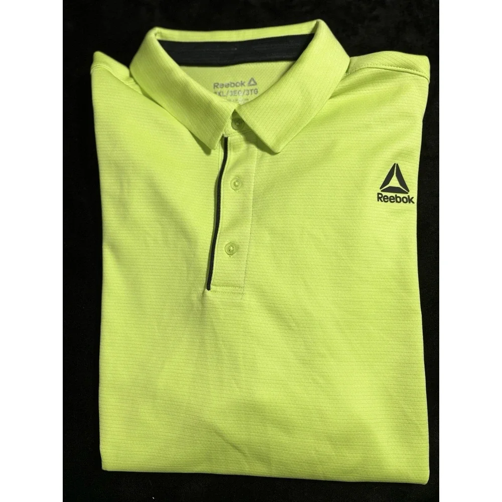 Reebok Neon Yellow Polo Shirt Size Mens 3XL - Picture 3 of 6